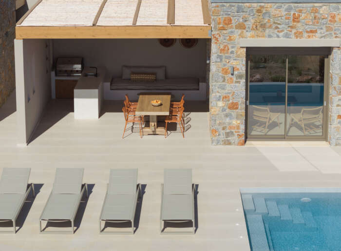 Elegant pool surroundings that create a peaceful atmosphere.