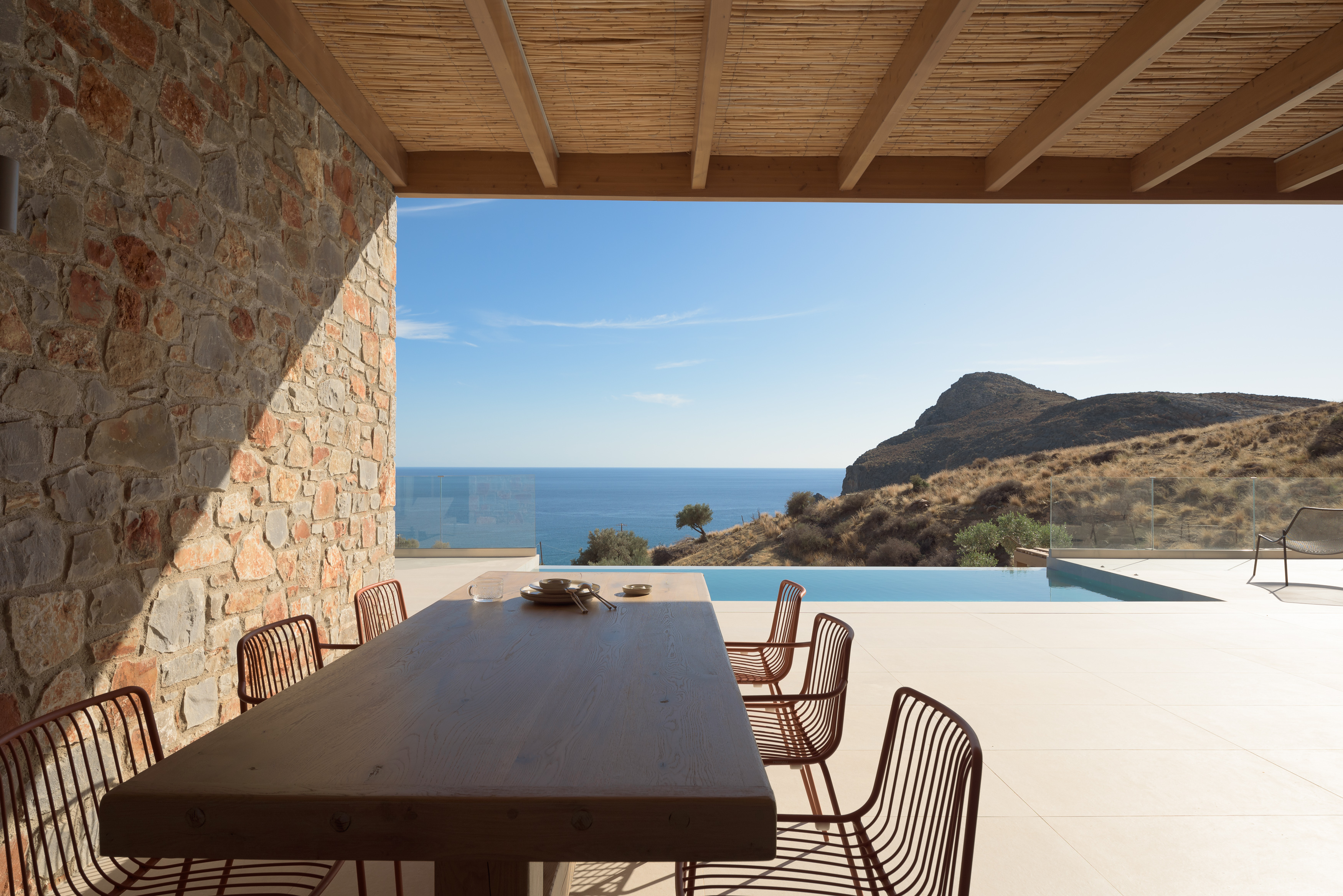 Relish outdoor meals with stunning sea and rural views