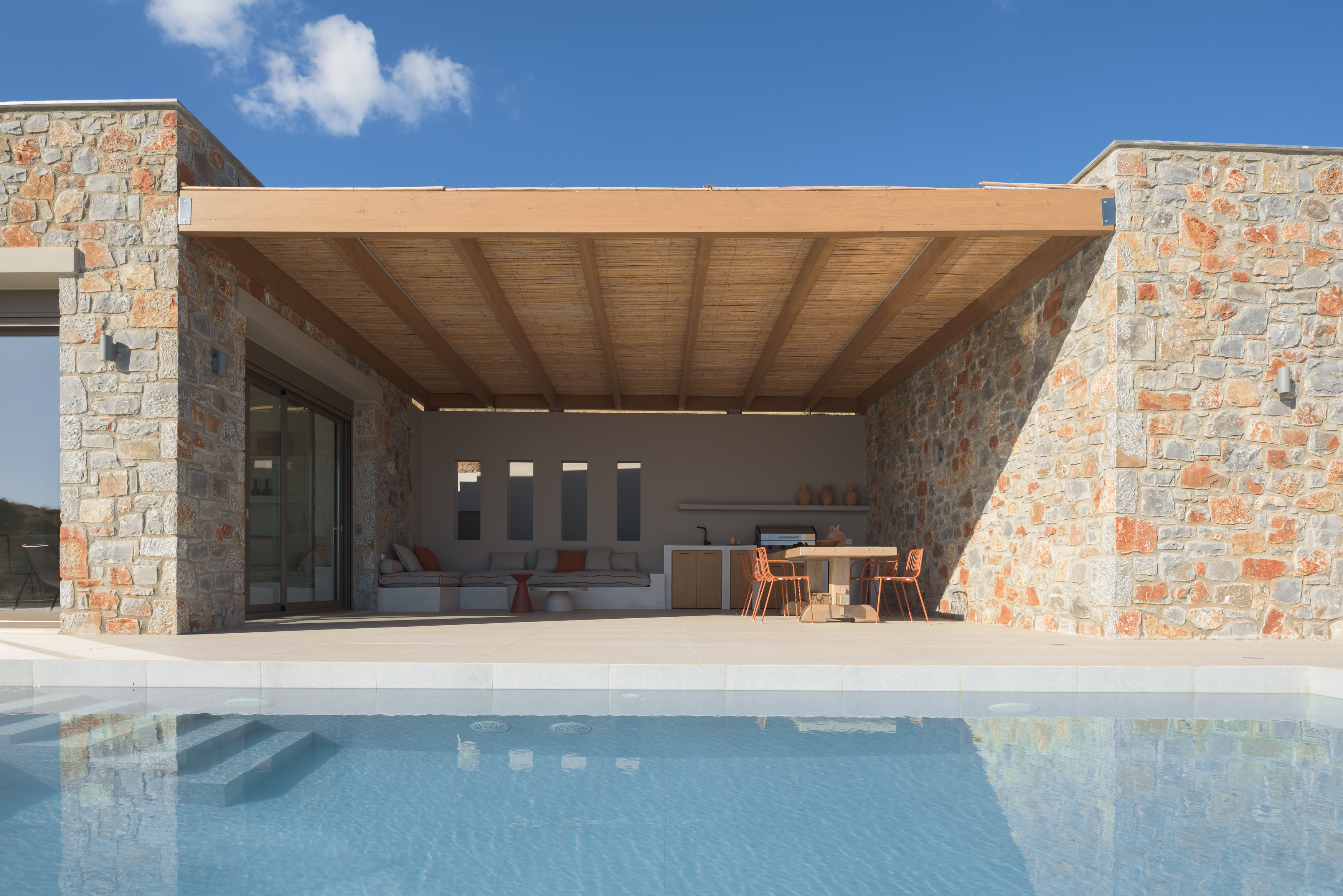 Comfortable gathering area next to the pool.