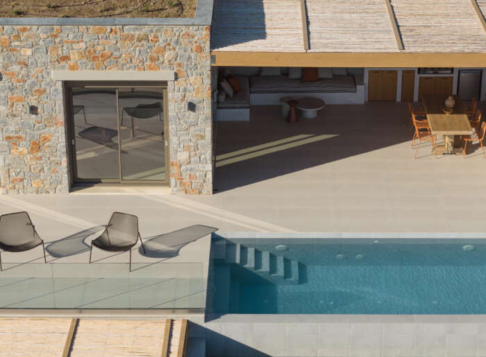 Sophisticated pool surroundings offering a sense of tranquility.